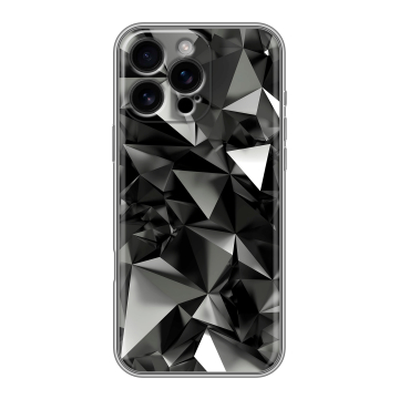Силиконовый чехол на Iphone 16 Pro Max с принтом Черные кристаллы Силиконовый чехол на Iphone 16 Pro Max с принтом Черные кристаллы