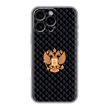 Силиконовый чехол на Iphone 16 Pro Max с принтом Герб России принт Силиконовый чехол на Iphone 16 Pro Max с принтом Герб России принт