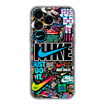 Силиконовый чехол на Iphone 16 Pro Max с принтом найк nike черный
