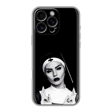 Силиконовый чехол на Iphone 16 Pro Max с принтом монашка Силиконовый чехол на Iphone 16 Pro Max с принтом монашка
