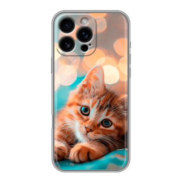 Силиконовый чехол на Iphone 16 Pro Max с принтом котик Силиконовый чехол на Iphone 16 Pro Max с принтом котик