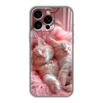 Силиконовый чехол на Iphone 16 Pro Max с принтом котята котики
