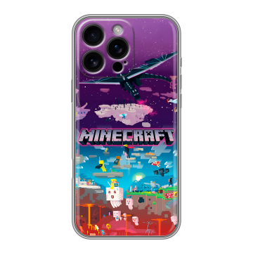 Силиконовый чехол на Iphone 16 Pro Max с принтом Майнкрафт Minecraft Силиконовый чехол на Iphone 16 Pro Max с принтом Майнкрафт Minecraft