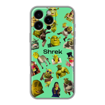 Силиконовый чехол на Iphone 16 Pro Max с принтом Шрек Shrek Силиконовый чехол на Iphone 16 Pro Max с принтом Шрек Shrek