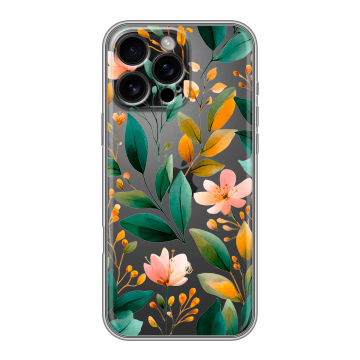 Силиконовый чехол на Iphone 16 Pro Max с принтом Цветы паттерн