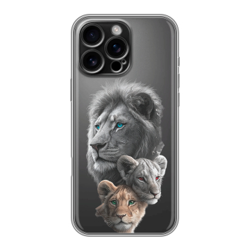 Силиконовый чехол на Iphone 16 Pro Max с принтом Львы