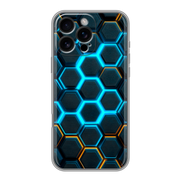 Силиконовый чехол на Iphone 16 Pro Max с принтом Неоновые соты