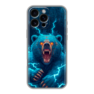 Силиконовый чехол на Iphone 16 Pro Max с принтом Медведь