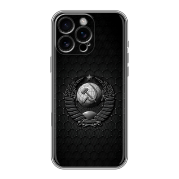 Силиконовый чехол на Iphone 16 Pro Max с принтом Герб Флаг СССР