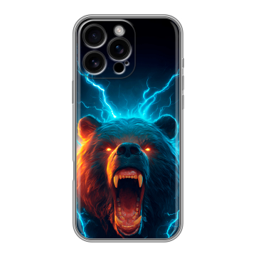 Силиконовый чехол на Iphone 16 Pro Max с принтом Медведь Силиконовый чехол на Iphone 16 Pro Max с принтом Медведь