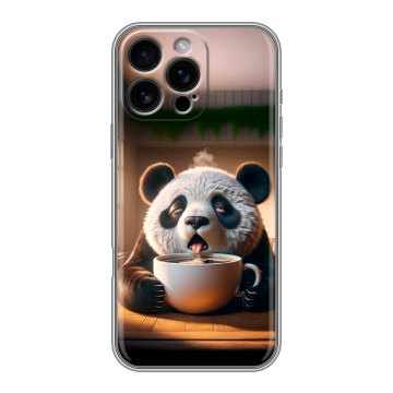Силиконовый чехол на Iphone 16 Pro Max с принтом смешная панда Силиконовый чехол на Iphone 16 Pro Max с принтом смешная панда