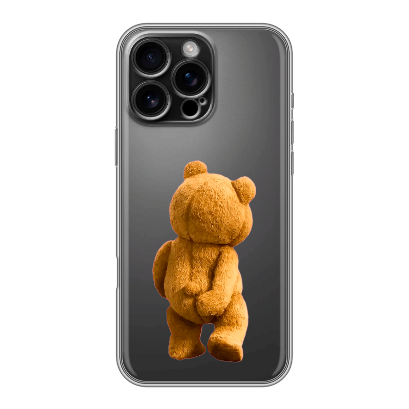 Силиконовый чехол на Iphone 16 Pro Max с принтом Медведь Силиконовый чехол на Iphone 16 Pro Max с принтом Медведь