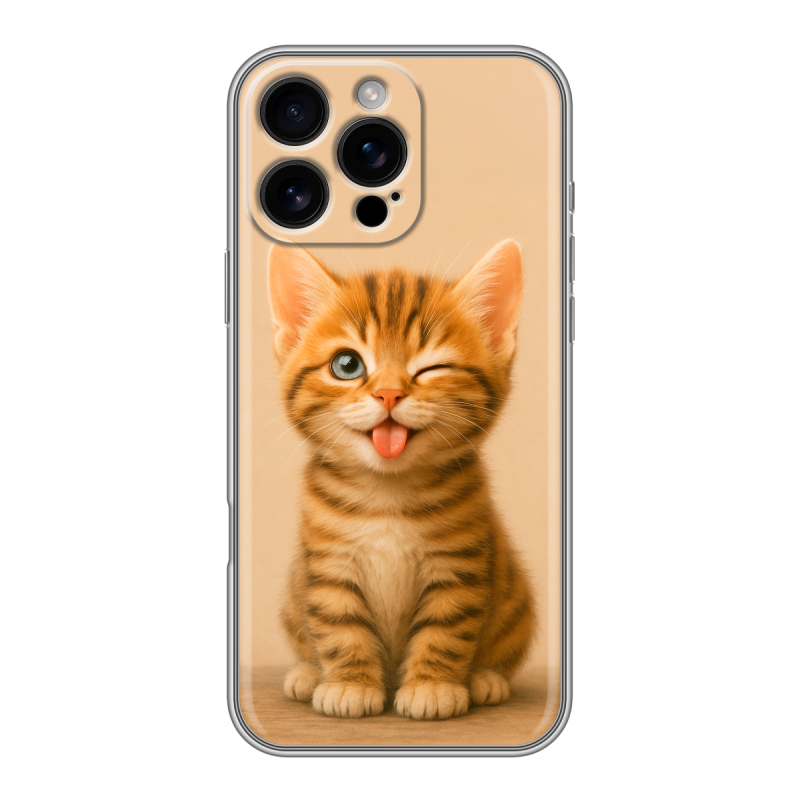 Силиконовый чехол на Iphone 16 Pro Max с принтом котенок Силиконовый чехол на Iphone 16 Pro Max с принтом котенок