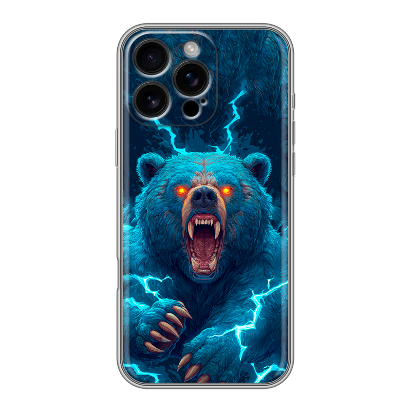 Силиконовый чехол на Iphone 16 Pro Max с принтом Медведь Силиконовый чехол на Iphone 16 Pro Max с принтом Медведь