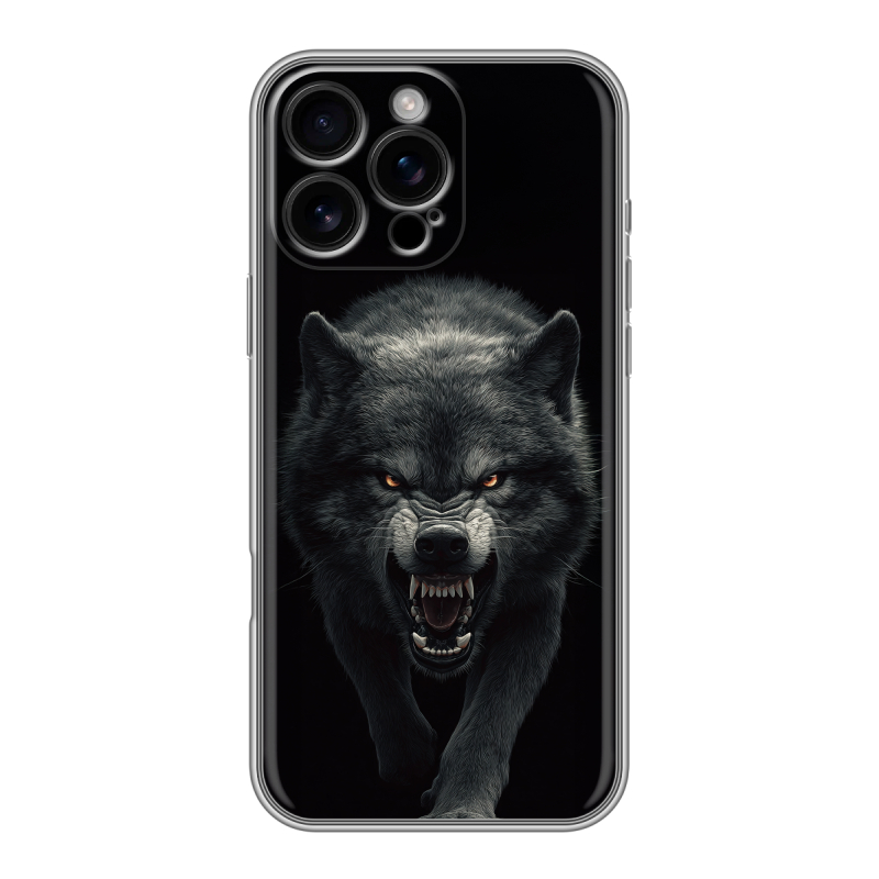 Силиконовый чехол на Iphone 16 Pro Max с принтом Волк Силиконовый чехол на Iphone 16 Pro Max с принтом Волк