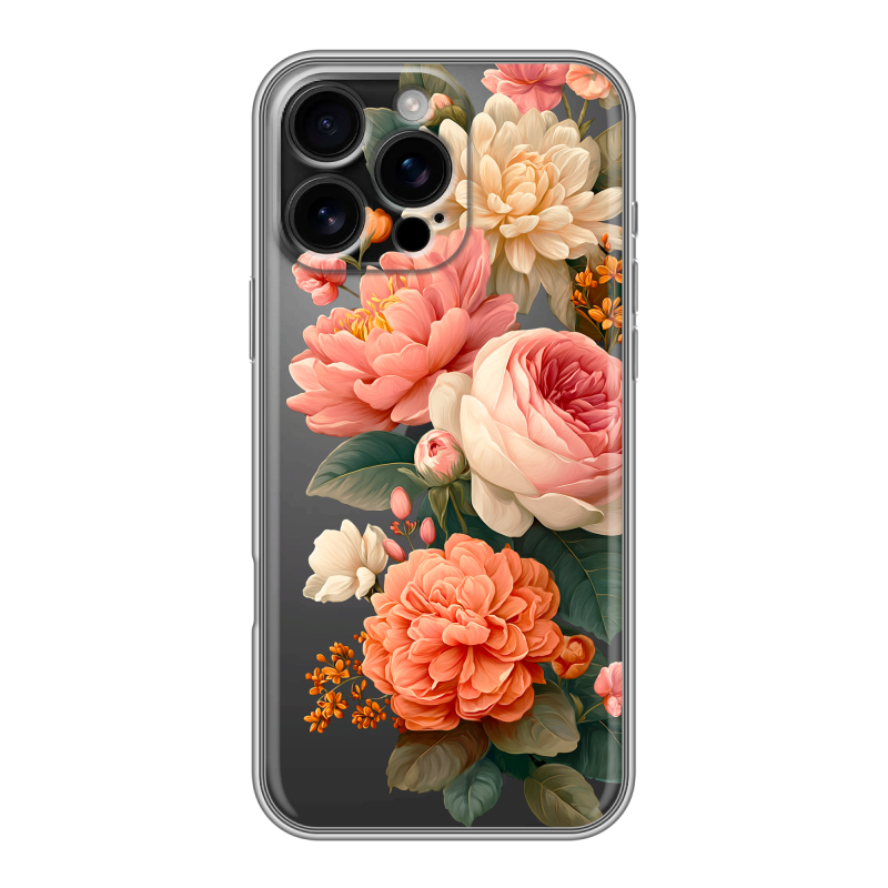 Силиконовый чехол на Iphone 16 Pro Max с принтом цветы Силиконовый чехол на Iphone 16 Pro Max с принтом цветы