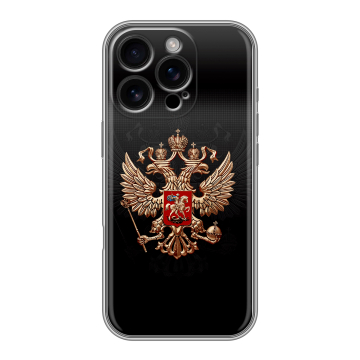 Силиконовый чехол на Iphone 16 Pro с принтом Герб России Силиконовый чехол на Iphone 16 Pro с принтом Герб России