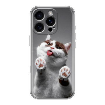 Силиконовый чехол на Iphone 16 Pro с принтом Коты Силиконовый чехол на Iphone 16 Pro с принтом Коты