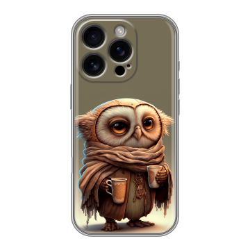 Силиконовый чехол на Iphone 16 Pro с принтом Сова Силиконовый чехол на Iphone 16 Pro с принтом Сова