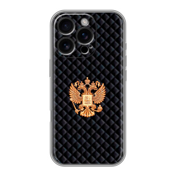 Силиконовый чехол на Iphone 16 Pro с принтом Герб России принт Силиконовый чехол на Iphone 16 Pro с принтом Герб России принт