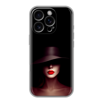 Силиконовый чехол на Iphone 16 Pro с принтом Девушка в шляпе Силиконовый чехол на Iphone 16 Pro с принтом Девушка в шляпе