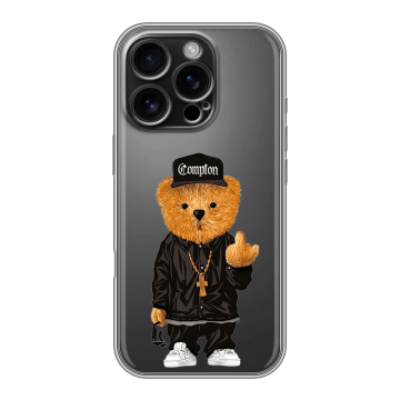 Силиконовый чехол на Iphone 16 Pro с принтом Мишка Силиконовый чехол на Iphone 16 Pro с принтом Мишка