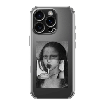 Силиконовый чехол на Iphone 16 Pro с принтом Мона Лиза Силиконовый чехол на Iphone 16 Pro с принтом Мона Лиза