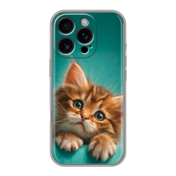 Силиконовый чехол на Iphone 16 Pro с принтом котенок Силиконовый чехол на Iphone 16 Pro с принтом котенок