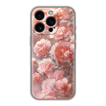 Силиконовый чехол на Iphone 16 Pro с принтом Розовые розы Силиконовый чехол на Iphone 16 Pro с принтом Розовые розы