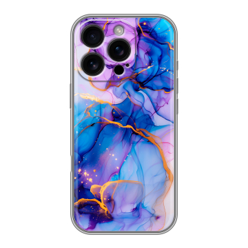 Силиконовый чехол на Iphone 16 Pro с принтом синий мрамор Силиконовый чехол на Iphone 16 Pro с принтом синий мрамор