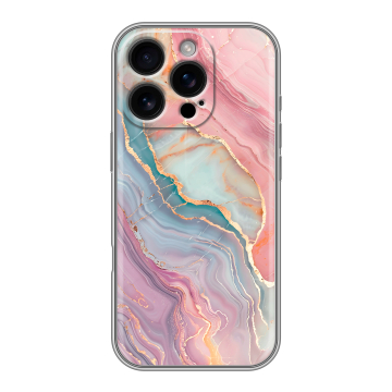 Силиконовый чехол на Iphone 16 Pro с принтом розовый мрамор Силиконовый чехол на Iphone 16 Pro с принтом розовый мрамор