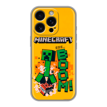 Силиконовый чехол на Iphone 16 Pro с принтом Майнкрафт Minecraft Силиконовый чехол на Iphone 16 Pro с принтом Майнкрафт Minecraft