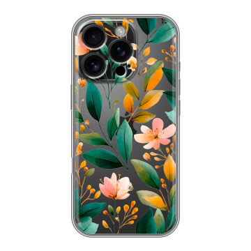 Силиконовый чехол на Iphone 16 Pro с принтом Цветы паттерн
