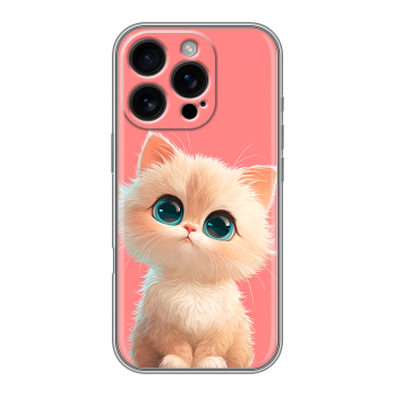 Силиконовый чехол на Iphone 16 Pro с принтом Розовый котенок