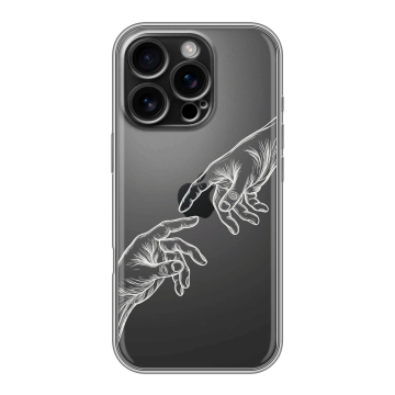 Силиконовый чехол на Iphone 16 Pro с принтом Сотворение мира