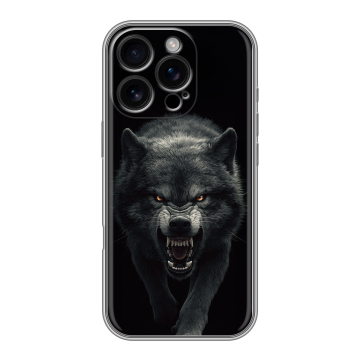 Силиконовый чехол на Iphone 16 Pro с принтом Волк Силиконовый чехол на Iphone 16 Pro с принтом Волк