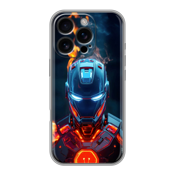 Силиконовый чехол на Iphone 16 Pro с принтом IronMan Железный человек Силиконовый чехол на Iphone 16 Pro с принтом IronMan Железный человек