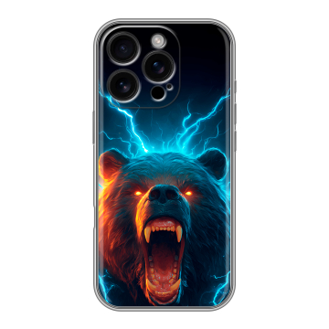 Силиконовый чехол на Iphone 16 Pro с принтом Медведь