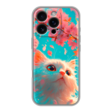 Силиконовый чехол на Iphone 16 Pro с принтом Красивый кот