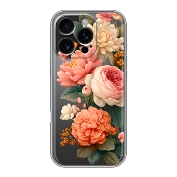Силиконовый чехол на Iphone 16 Pro с принтом цветы