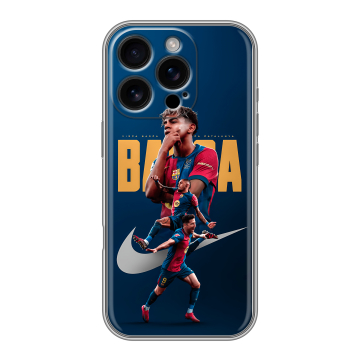 Силиконовый чехол на Iphone 16 Pro с принтом Барселона Barca Yamal Силиконовый чехол на Iphone 16 Pro с принтом Барселона Barca Yamal