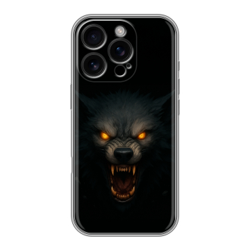 Силиконовый чехол на Iphone 16 Pro с принтом Волк