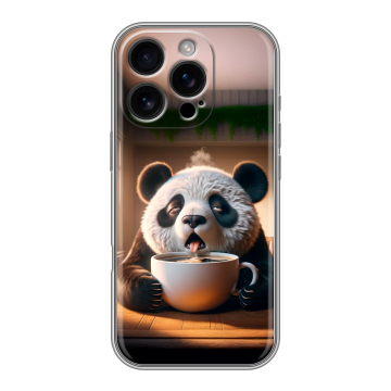 Силиконовый чехол на Iphone 16 Pro с принтом смешная панда Силиконовый чехол на Iphone 16 Pro с принтом смешная панда