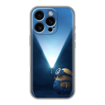 Силиконовый чехол на Iphone 16 Pro с принтом Миньоны Силиконовый чехол на Iphone 16 Pro с принтом Миньоны