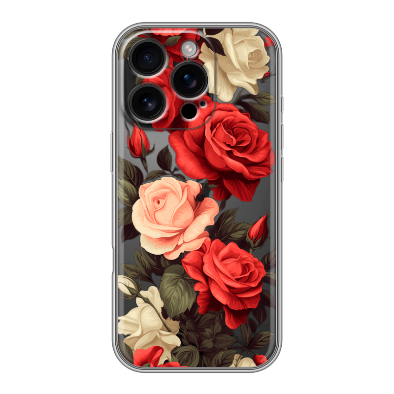 Силиконовый чехол на Iphone 16 Pro с принтом Розы Силиконовый чехол на Iphone 16 Pro с принтом Розы