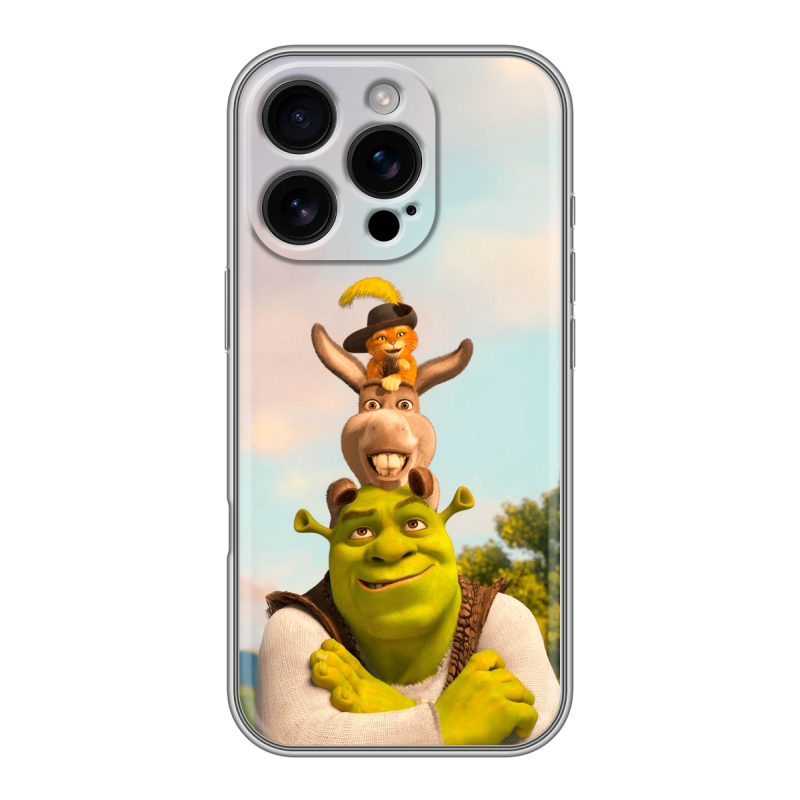 Силиконовый чехол на Iphone 16 Pro с принтом Шрек Shrek Силиконовый чехол на Iphone 16 Pro с принтом Шрек Shrek