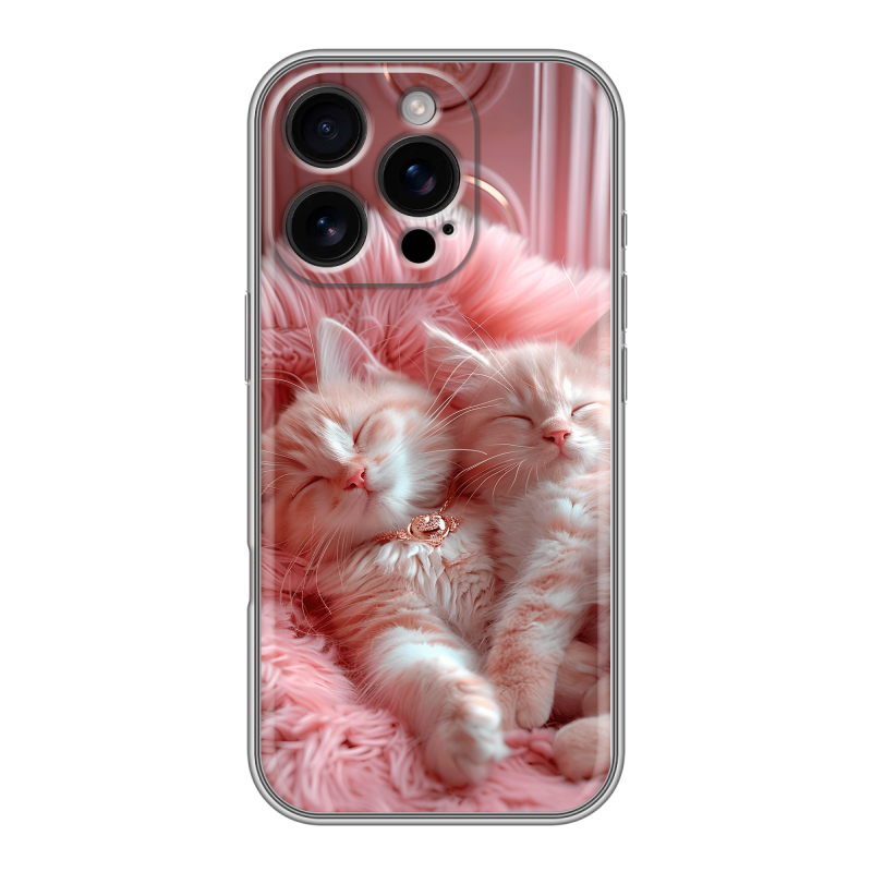 Силиконовый чехол на Iphone 16 Pro с принтом котята котики Силиконовый чехол на Iphone 16 Pro с принтом котята котики