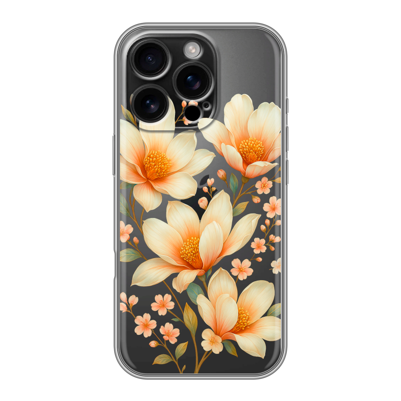 Силиконовый чехол на Iphone 16 Pro с принтом Цветы Силиконовый чехол на Iphone 16 Pro с принтом Цветы
