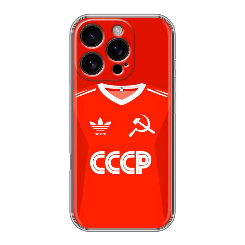 Силиконовый чехол на Iphone 16 Pro с принтом Флаг Герб СССР Силиконовый чехол на Iphone 16 Pro с принтом Флаг Герб СССР