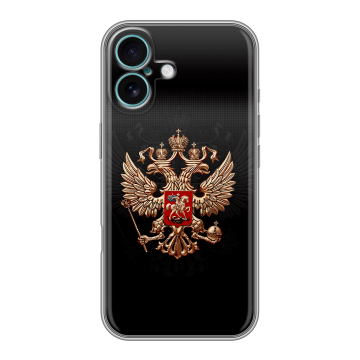 Силиконовый чехол на Iphone 16 Plus с принтом Герб России